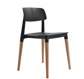 Creative Chair, Indoor, Natural, Wood, 4 leg, Black, White